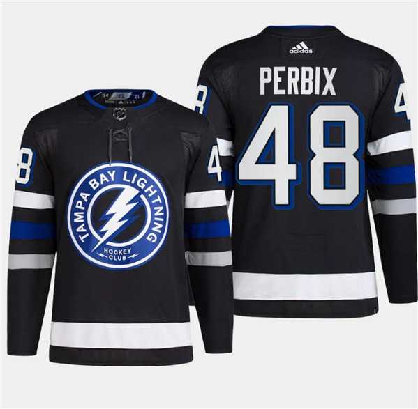 Mens Tampa Bay Lightning #48 Nick Perbix Black 2024 Stadium Series Stitched Jersey Dzhi->->NHL Jersey